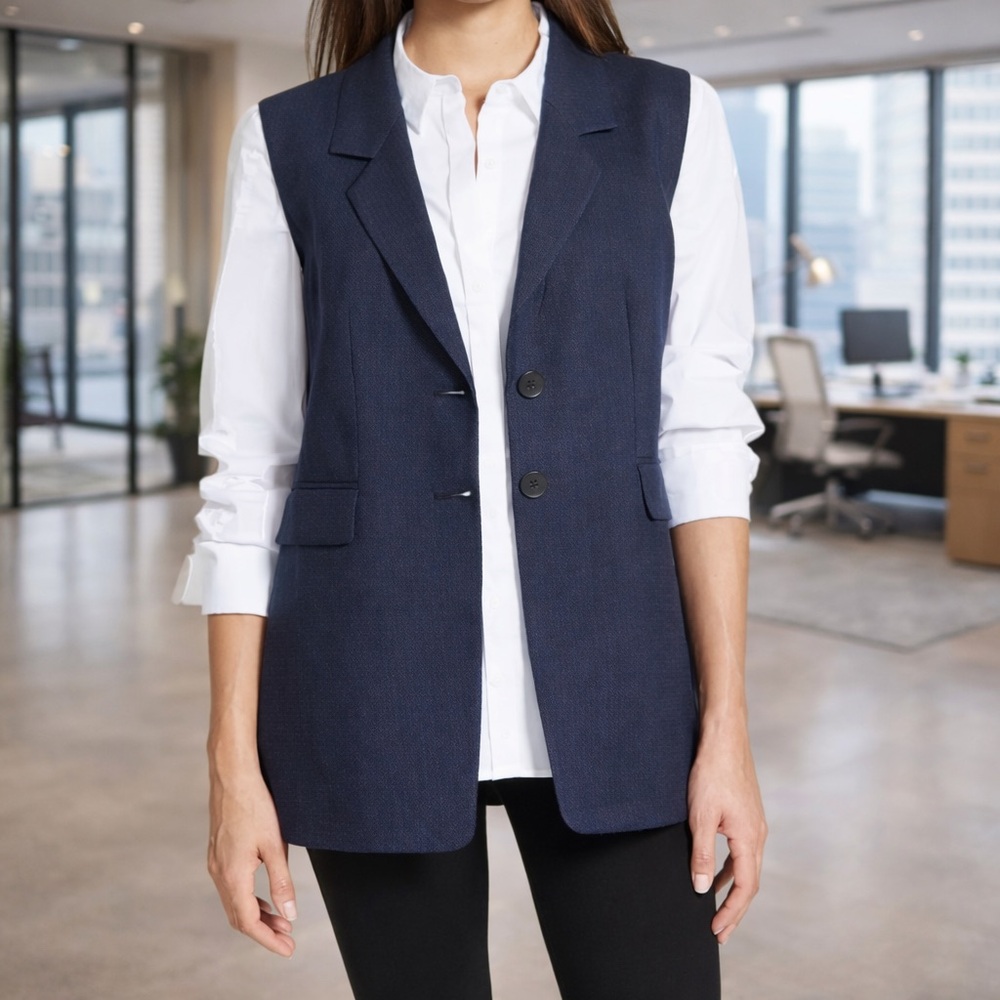 Classiques Entier Navy Longline Vest Women’s Professional Career Layering